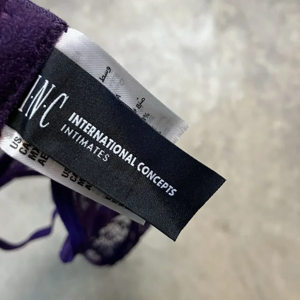 INC International Concepts Lace‎ Bra Womens Medium Purple Intimates